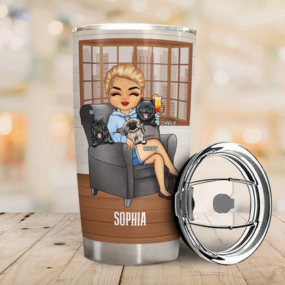 Thank You Best Dog Mom Ever Chibi Woman - Mother Gift - Personalized Custom Tumbler