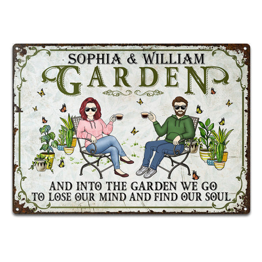 And Into The Garden We Go Gardening Family - Garden Sign For Couples - Personalized Custom Classic Metal Signs