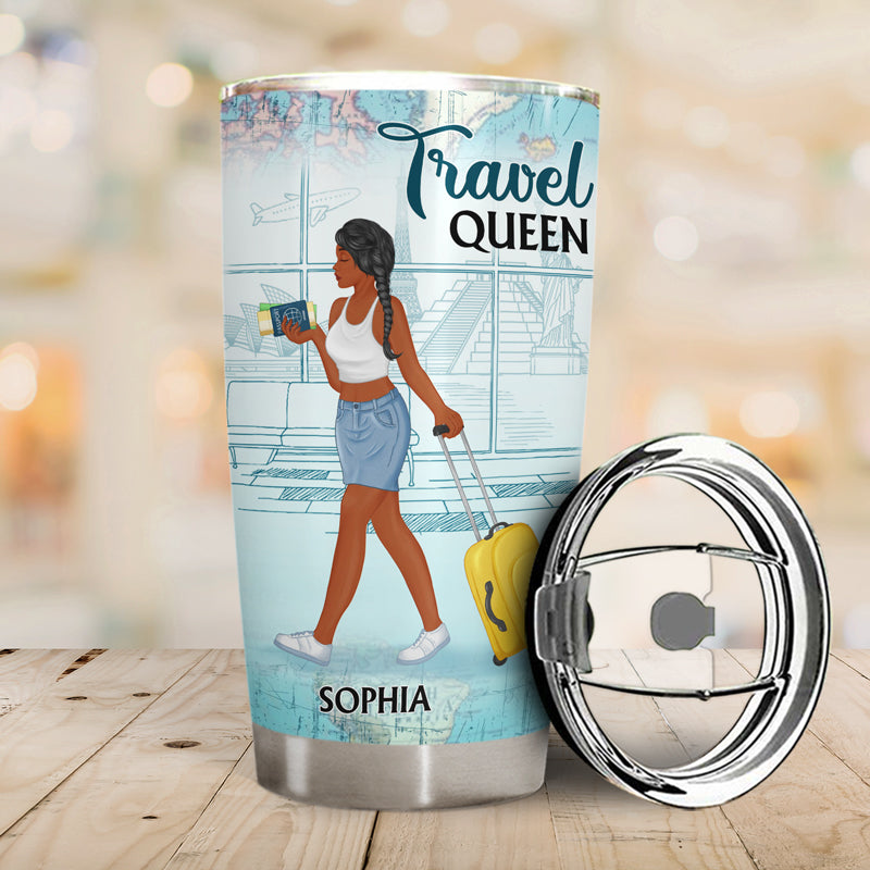 Travel Girl Catch Flights Not Feelings - Gift For Travel Lovers - Personalized Custom Tumbler