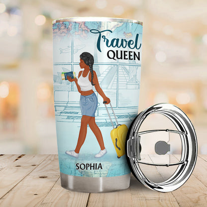 Travel Girl Catch Flights Not Feelings - Gift For Travel Lovers - Personalized Custom Tumbler