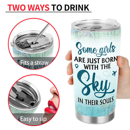 Travel Girl Catch Flights Not Feelings - Gift For Travel Lovers - Personalized Custom Tumbler