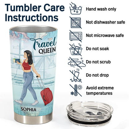 Travel Girl Catch Flights Not Feelings - Gift For Travel Lovers - Personalized Custom Tumbler