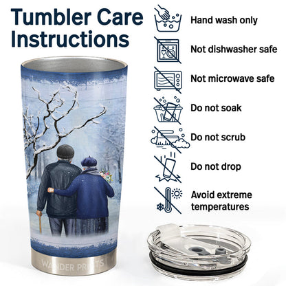 Wander Prints Couple Gifts, Birthday Gifts, Anniversary Gift, Grandparents Day Gifts - I Wish I Could Turn Back The Clock Winter, Old Couple Gift, Custom Tumbler, Travel Cup, Insulated 20oz Tumbler