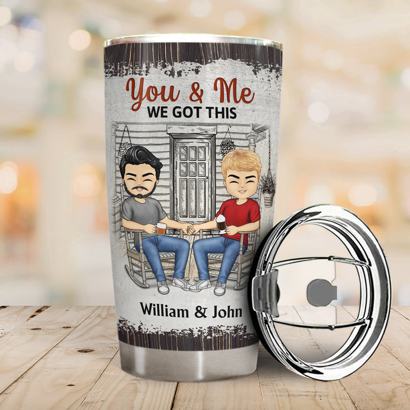Family Chibi Couple The Day I Met You - Couple Gift - Personalized Custom Tumbler