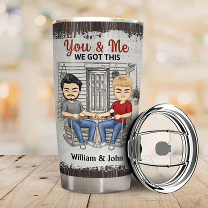Family Chibi Couple The Day I Met You - Couple Gift - Personalized Custom Tumbler