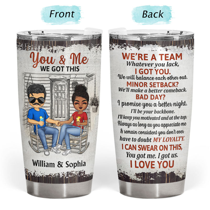 Family Chibi Couple The Day I Met You - Couple Gift - Personalized Custom Tumbler