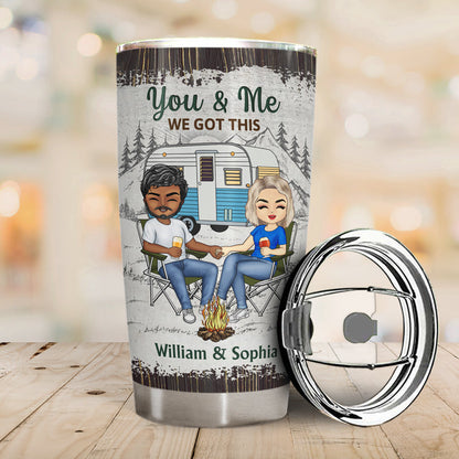 Camping Chibi Couple The Day I Met You - Couple Gift - Personalized Custom Tumbler