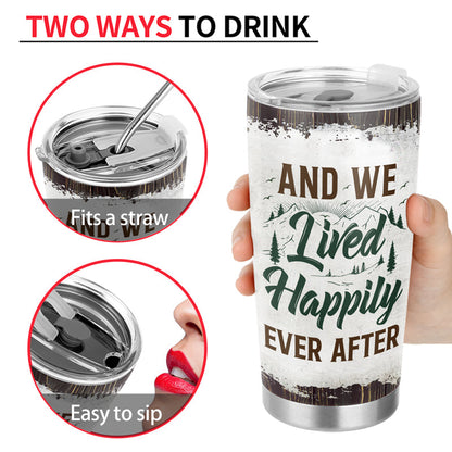 Camping Chibi Couple The Day I Met You - Couple Gift - Personalized Custom Tumbler