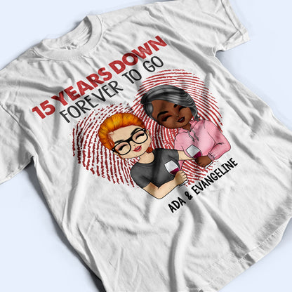 Years Down Forever To Go Couples - Gift For Wife Husband - Personalized Custom T Shirt