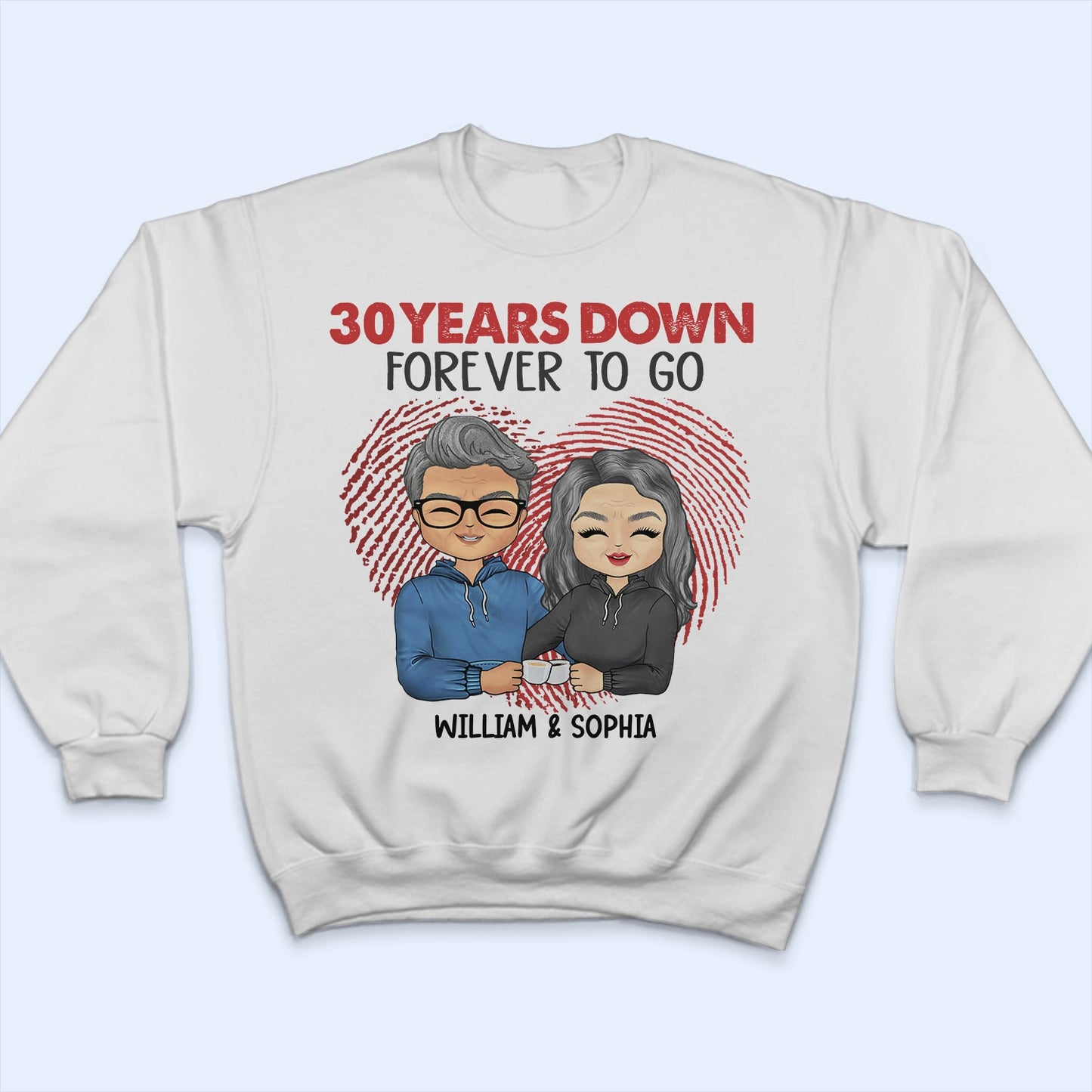 Years Down Forever To Go Couples - Gift For Wife Husband - Personalized Custom T Shirt