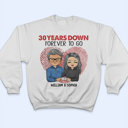 Years Down Forever To Go Couples - Gift For Wife Husband - Personalized Custom T Shirt