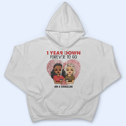 Years Down Forever To Go Couples - Gift For Wife Husband - Personalized Custom T Shirt