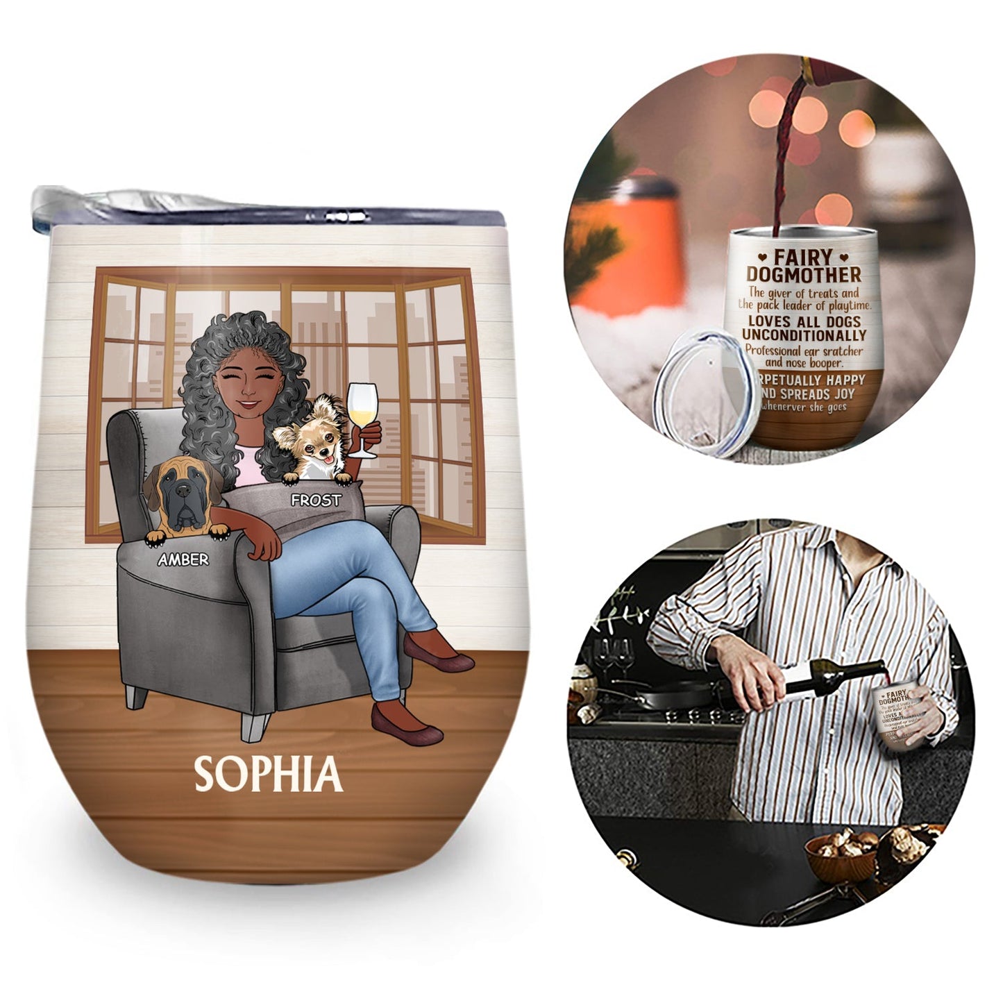 Thank You Best Dog Mom Ever - Mother Gift - Personalized Custom Wine Tumbler