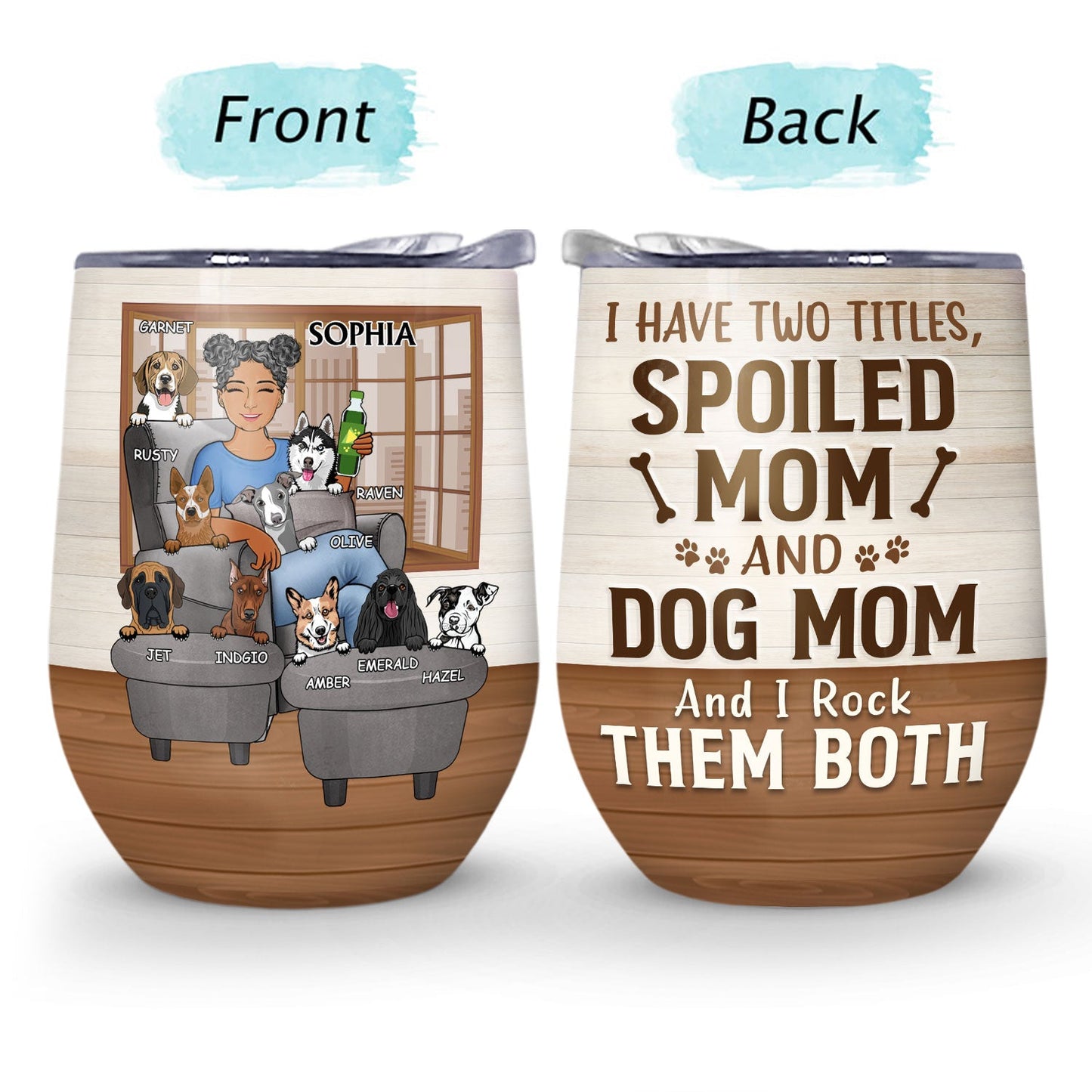 Thank You Best Dog Mom Ever - Mother Gift - Personalized Custom Wine Tumbler