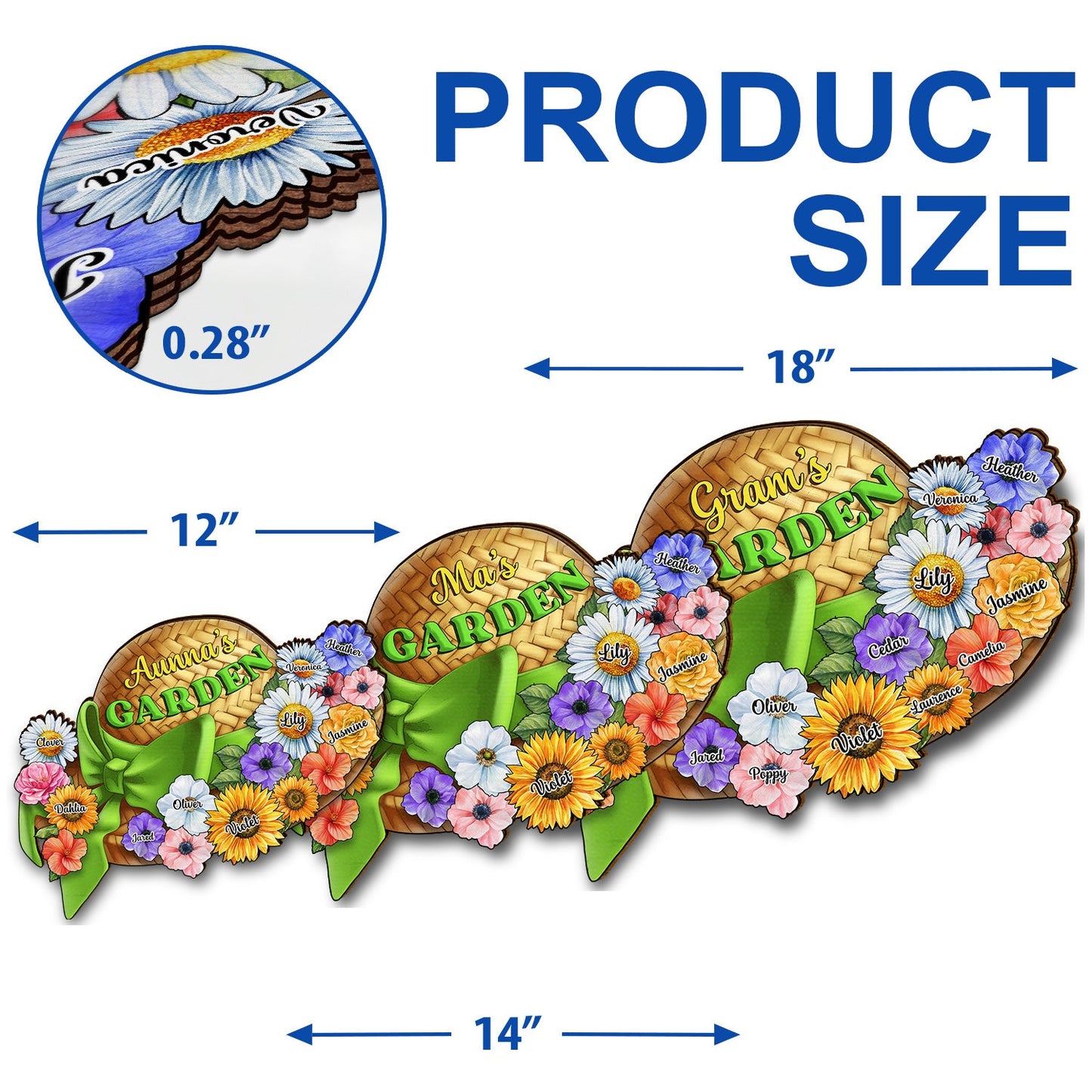 Nana, Mom, Auntie Family Garden Flowers - Birthday, Home Decor, Loving Gift For Mother, Grandma, Grandmother - Personalized Custom Shaped Wood Sign