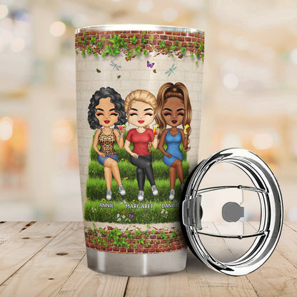 Sisters Are Different Flowers From The Same Garden - Birthday, Loving Gift For Sister, Siblings, Family, Friends, Besties, BFF - Personalized Custom Tumbler