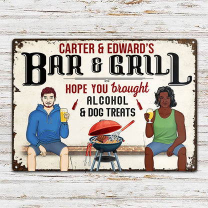 Proudly Serving Whatever You Bring Couple Family - Birthday, Loving, Home Decor Gift For Grilling Lovers, Backyard, Patio - Personalized Custom Classic Metal Signs