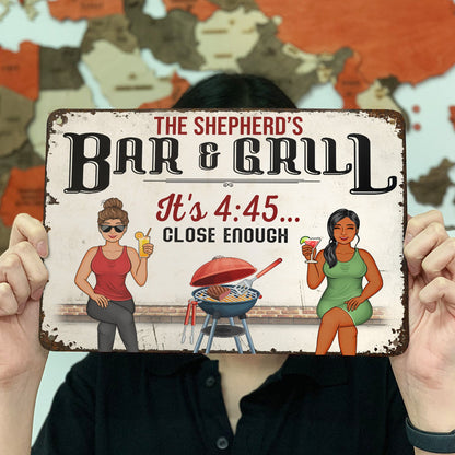 Proudly Serving Whatever You Bring Couple Family - Birthday, Loving, Home Decor Gift For Grilling Lovers, Backyard, Patio - Personalized Custom Classic Metal Signs