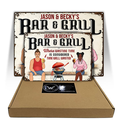 Proudly Serving Whatever You Bring Couple Family - Birthday, Loving, Home Decor Gift For Grilling Lovers, Backyard, Patio - Personalized Custom Classic Metal Signs