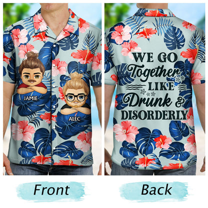 Don't Get Drunk We Get Awesome Apparently Trouble - Birthday, Vacation, Traveling Gift For Besties, BFF, Best Friends, Siblings - Personalized Custom Hawaiian Shirt