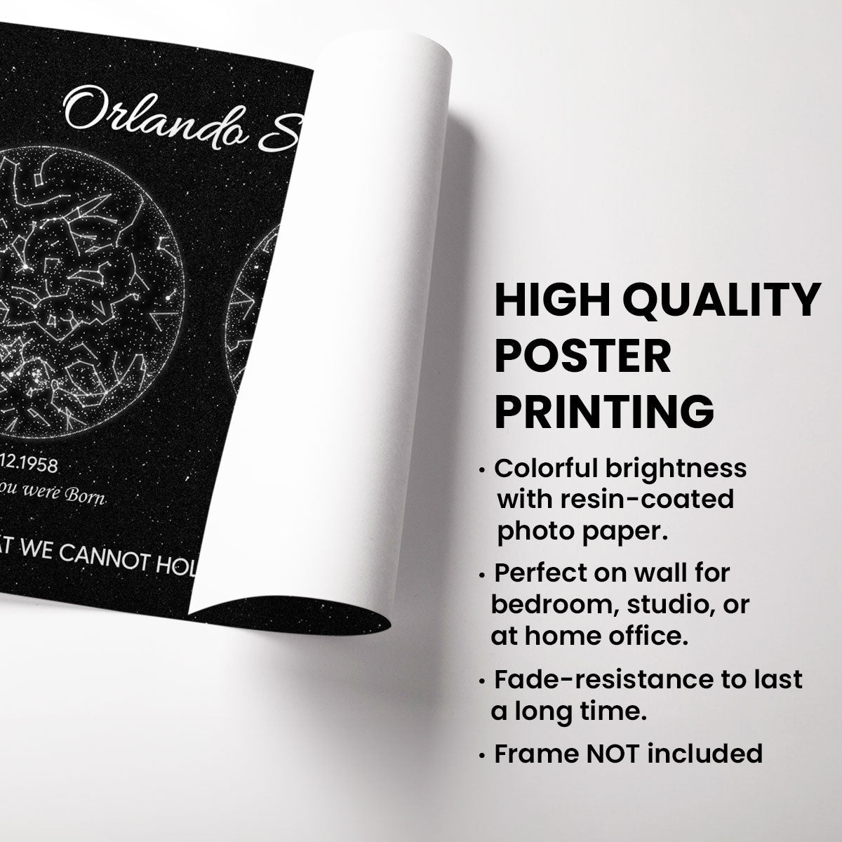 Lost Loved One Star Map Art Memorial Sympathy Gift Personalized Poster, Custom By Location And Date