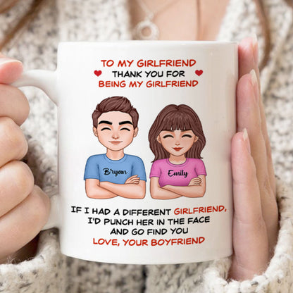 Thank You For Being My Girlfriend Boyfriend Husband Wife Funny Personalized Mug