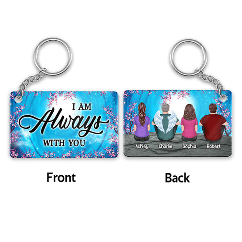 Family Memorial Blue Moon Blossom Branch Remembrance Gift Personalized Acrylic Keychain