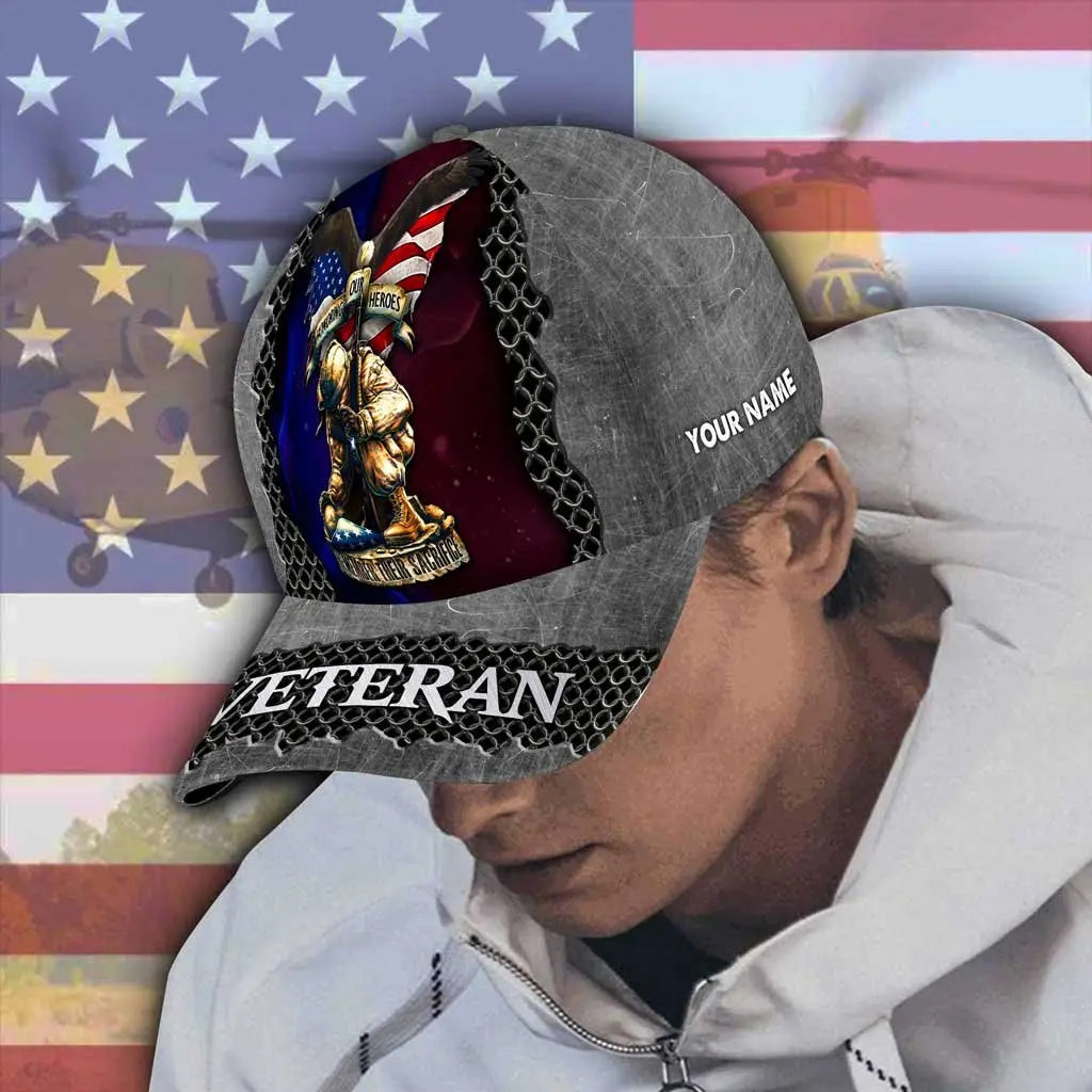 Veteran - Personalized Name Honoring Our Heros Remember Their Sacrifice - Personalized Cap Hat The Next Custom Gift