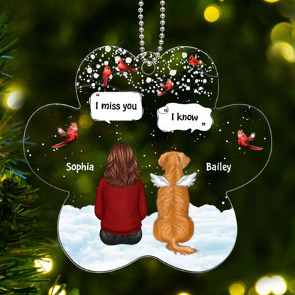 Blossom Tree Conversation Dogs Cats Pets Remembrance Memorial Gift Christmas Acrylic Ornament