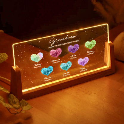 Birthstone Constellations Personalized U-Base Acrylic LED Night Light, Mother's Day Gift, Grandparents Day Gift, Gift for Her, Mom Gift, For Grandma