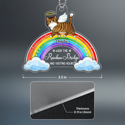 Stained Glass Rainbow Walking Cats Memorial Personalized Acrylic Ornament