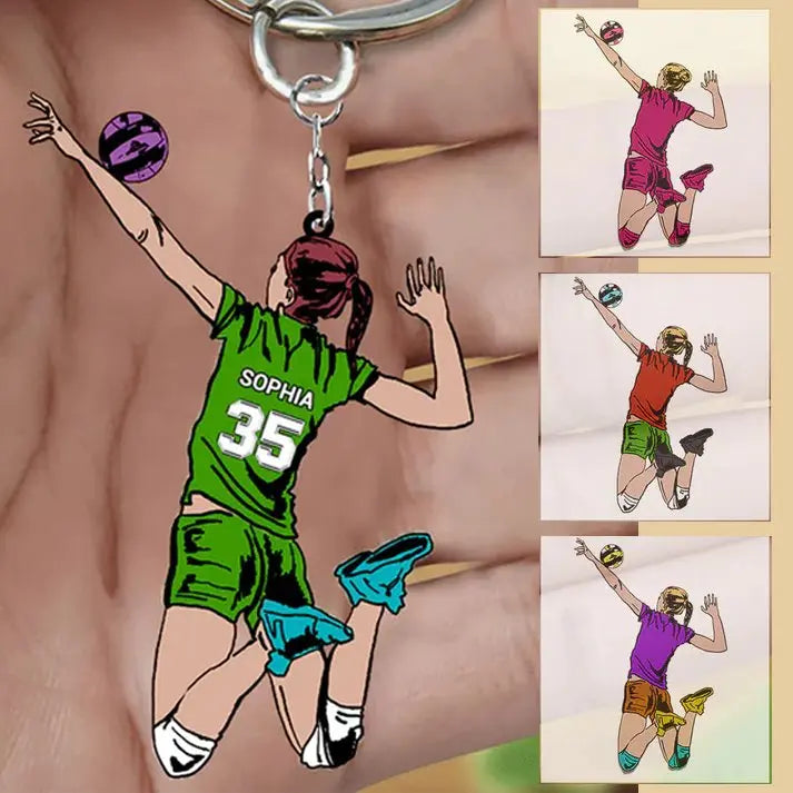 Volleyball - Attacking Volleyball Player - Personalized Acrylic Keychain Keychain The Next Custom Gift