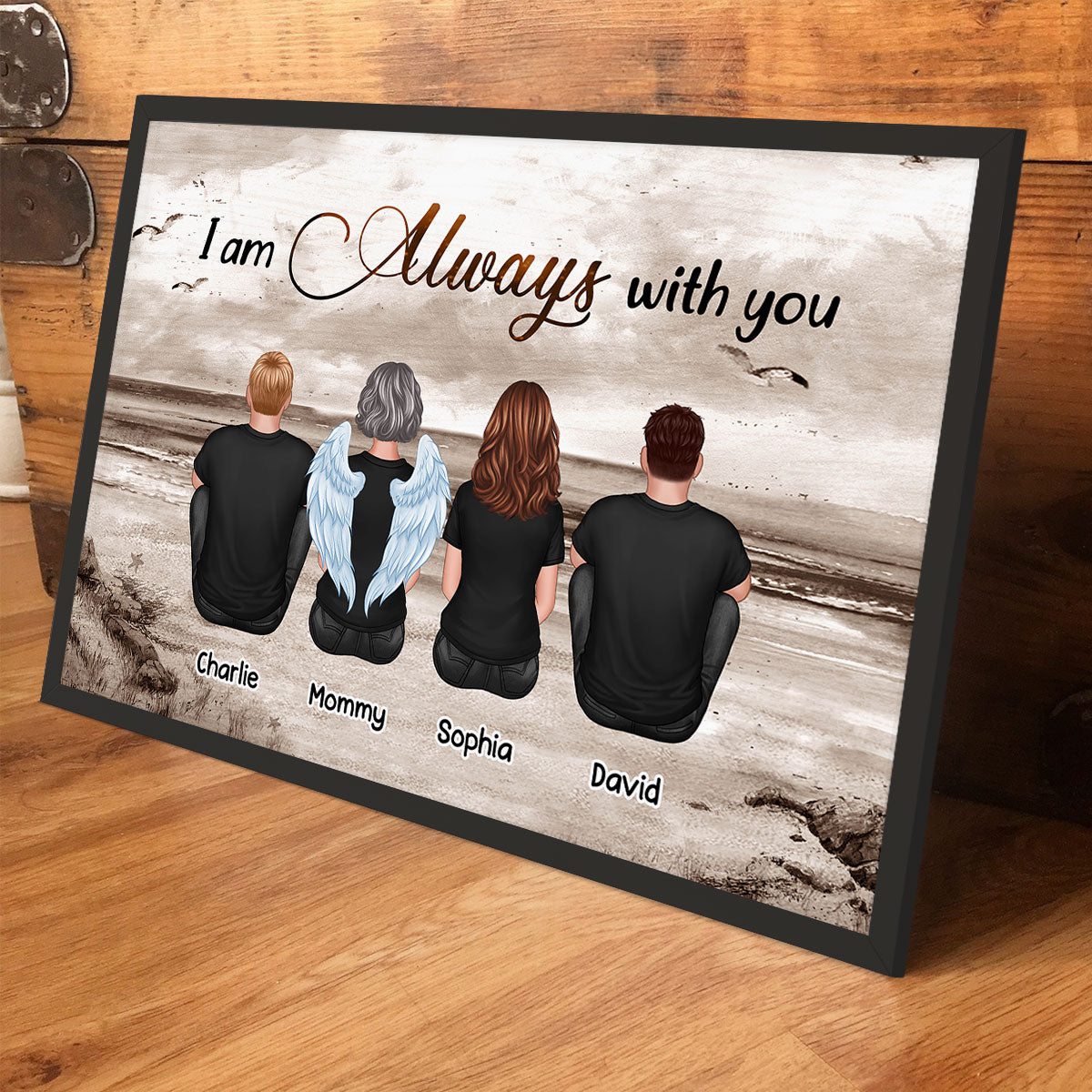 Always With You Sky Family Members, Memorial Personalized Poster, Sympathy Gift