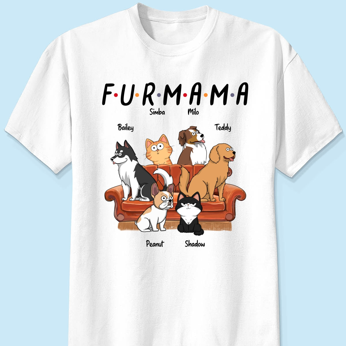 Dog Mom Cat Mom Fur Mama Personalized Shirt