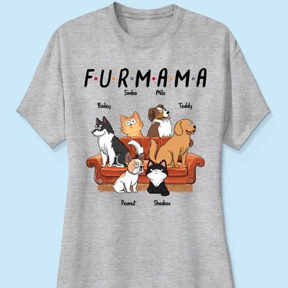 Dog Mom Cat Mom Fur Mama Personalized Shirt