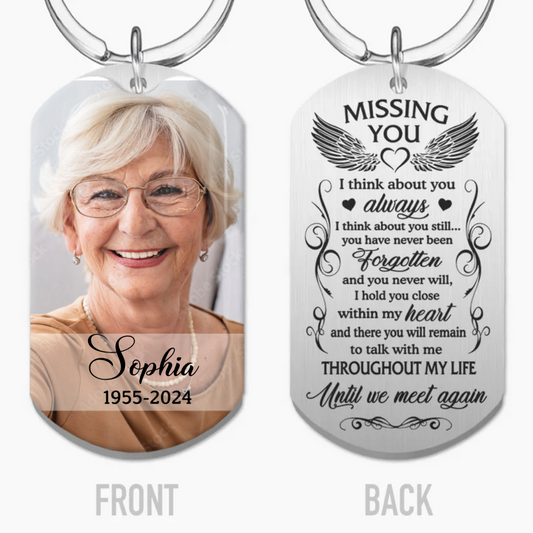 Until We Meet Again, Personalized Keychain, Memorial Gifts, Custom Photo