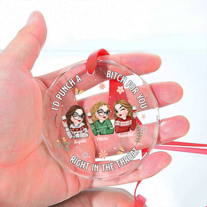 Punch A Bitch For You - Personalized Custom Glass Ornament