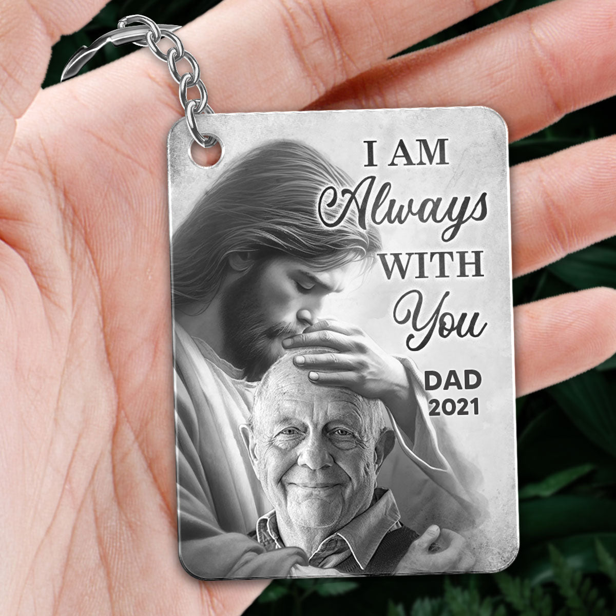 God Has You In His Arms Memorial Sympathy Gift Remembrance Keepsake Photo Inserted Personalized Acrylic Keychain