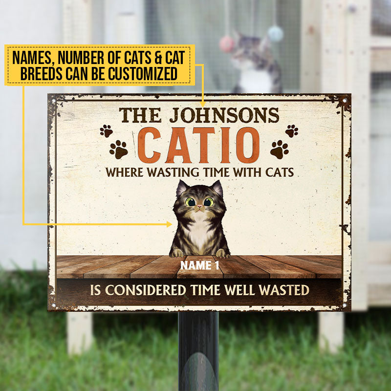 Welcome To Our Catio, Catio Decor, Cat Enclosure Decor, Cat Lover Gift, Custom Classic Metal Signs