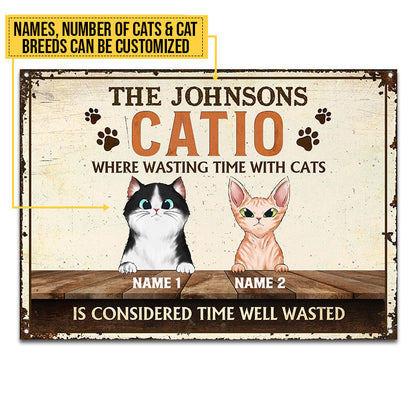 Welcome To Our Catio, Catio Decor, Cat Enclosure Decor, Cat Lover Gift, Custom Classic Metal Signs