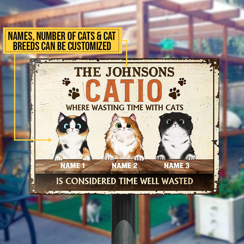 Welcome To Our Catio, Catio Decor, Cat Enclosure Decor, Cat Lover Gift, Custom Classic Metal Signs