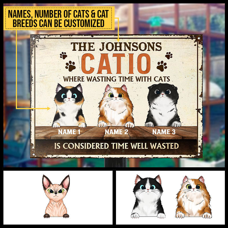 Welcome To Our Catio, Catio Decor, Cat Enclosure Decor, Cat Lover Gift, Custom Classic Metal Signs