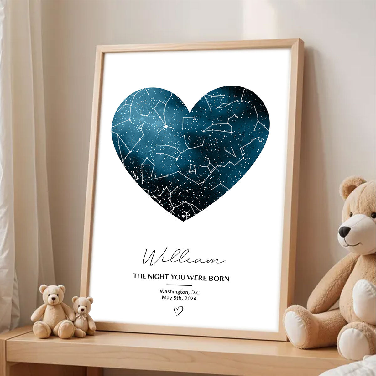 Custom Star Map Personalized Poster, The Night You Were Born, New Baby Gift, Stars The Night Sky, Wedding Constellation Gift