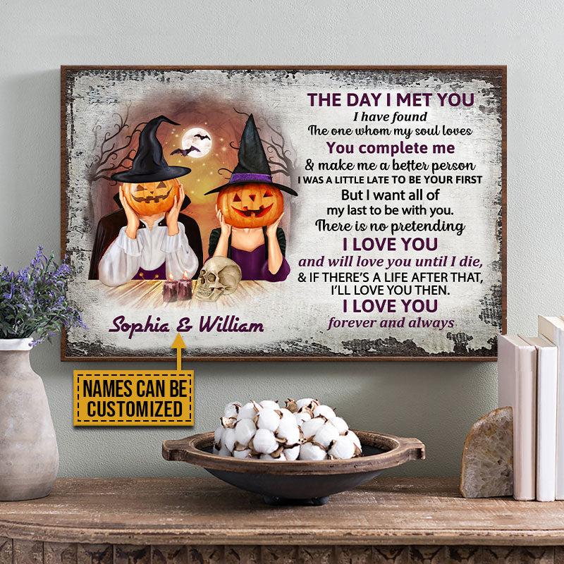 Witch Couple Husband Wife The Day I Met Halloween Couple Gift Custom Poster, Anniversary, Halloween Decor, Wall Pictures, Wall Art, Wall Decor