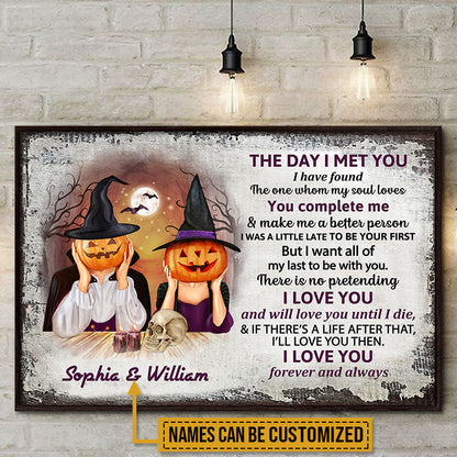 Witch Couple Husband Wife The Day I Met Halloween Couple Gift Custom Poster, Anniversary, Halloween Decor, Wall Pictures, Wall Art, Wall Decor