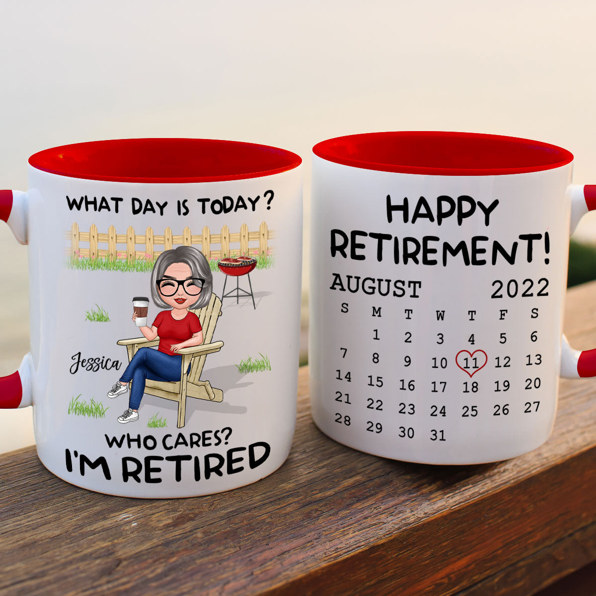 Retirement Gift What Day Is Today Calendar Personalized Mug