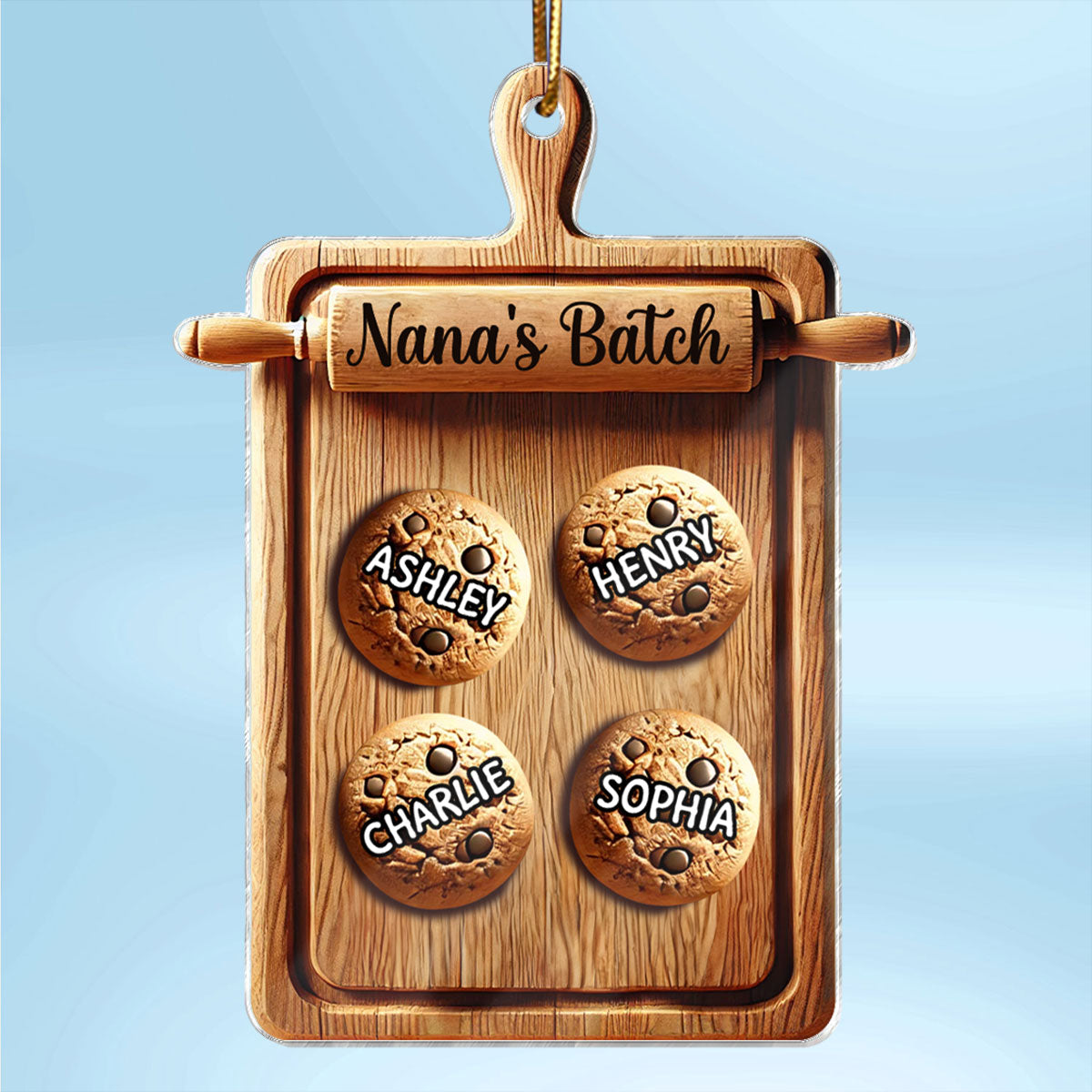 3D Effect Grandma's Batch Cookies Cutting Board Christmas Personalized Acrylic Ornament