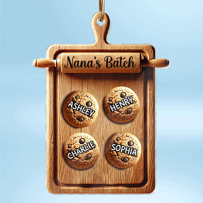 3D Effect Grandma's Batch Cookies Cutting Board Christmas Personalized Acrylic Ornament