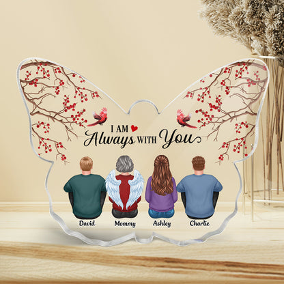 Berry Tree Cardinals Always With You Family Memorial Personalized Butterfly Acrylic Plaque