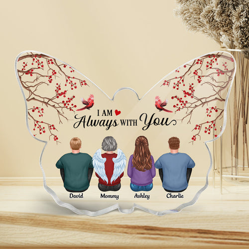 Berry Tree Cardinals Always With You Family Memorial Personalized Butterfly Acrylic Plaque